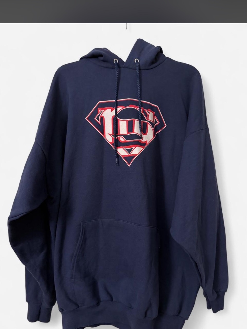 Men's Navy Graphic Hoodie Sweatshirt - Super Shield Logo NWOT